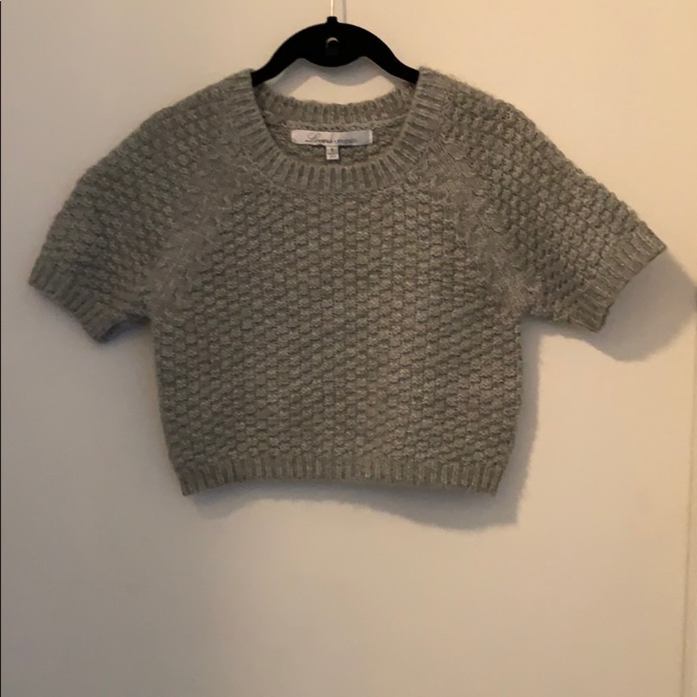 Crop Short Sleeve Knit Sweater